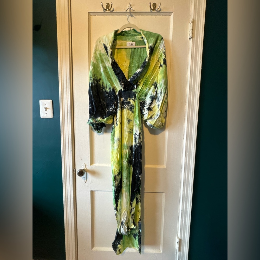 Tie-Dye Maxi Dress in Green and Black